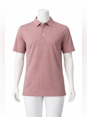 Boston Scott Golf Men’s Stretch Golf Polo Shirt burgundy dot UPF50 Size S NWT
